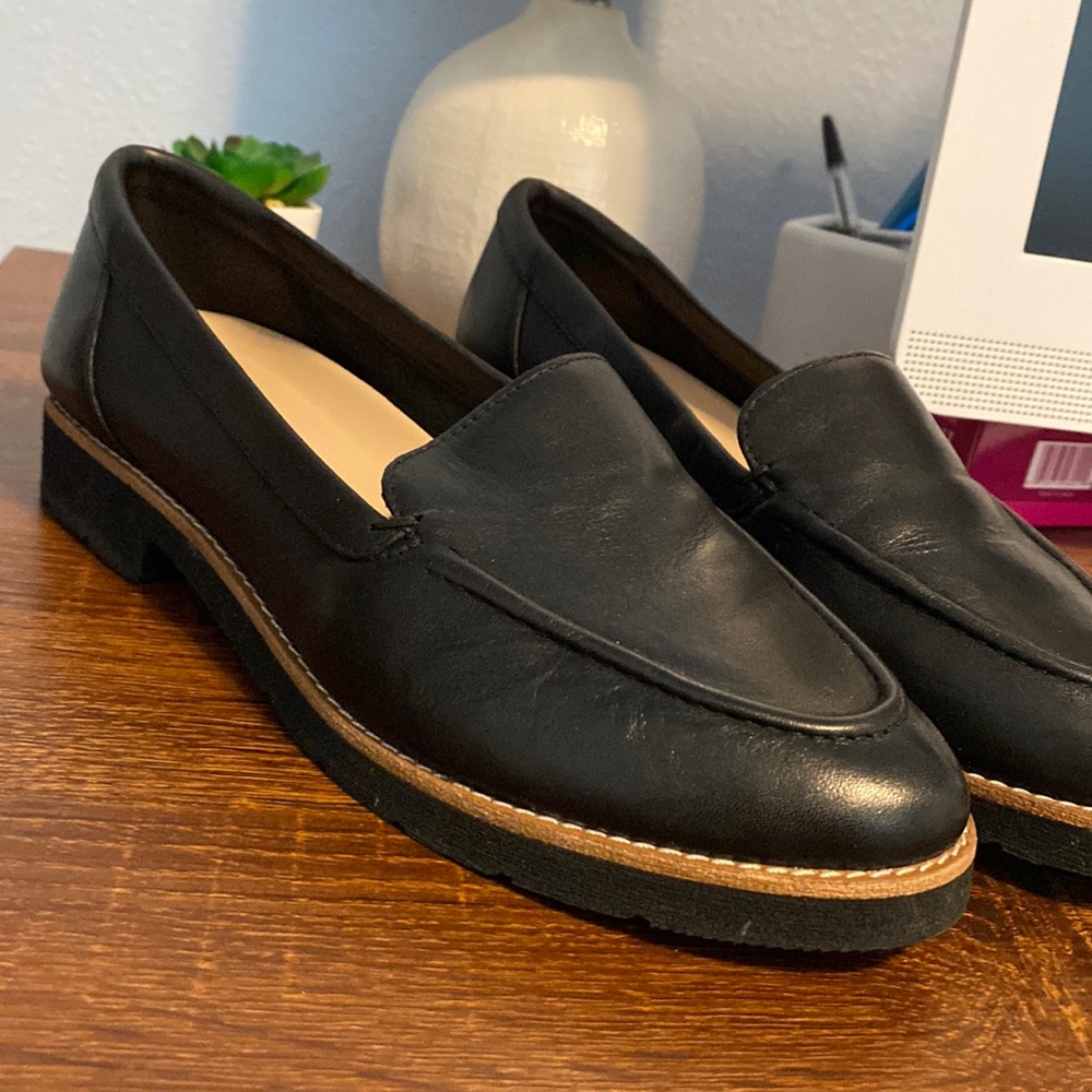 Aldo black leather loafers